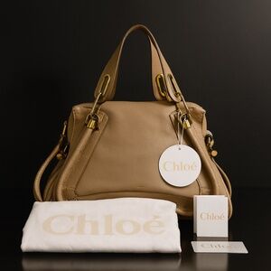 Chloe Biscotti Beige Leather Small/Medium Paraty Satchel